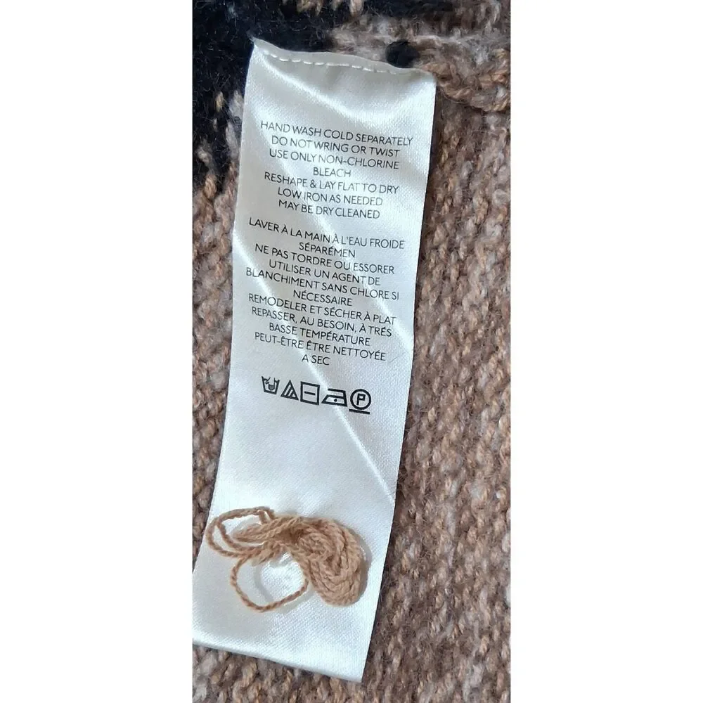 Maeve Anthropologie womens small brown earthtone soft wool sweater preppy